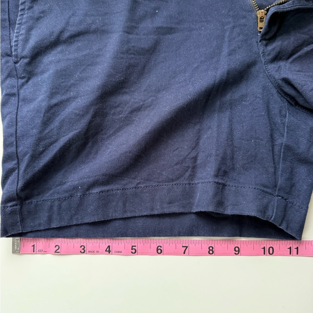 JCrew shorts mens size 35 flat front navy blue chino 5โ inseam 16โ length - Picture 7 of 9
